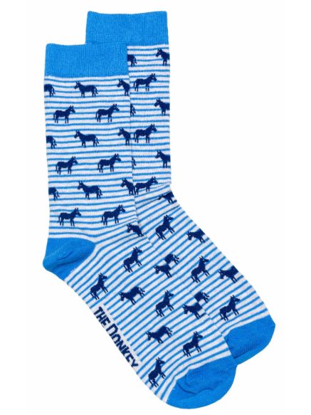 Blue Donkey Pattern Socks