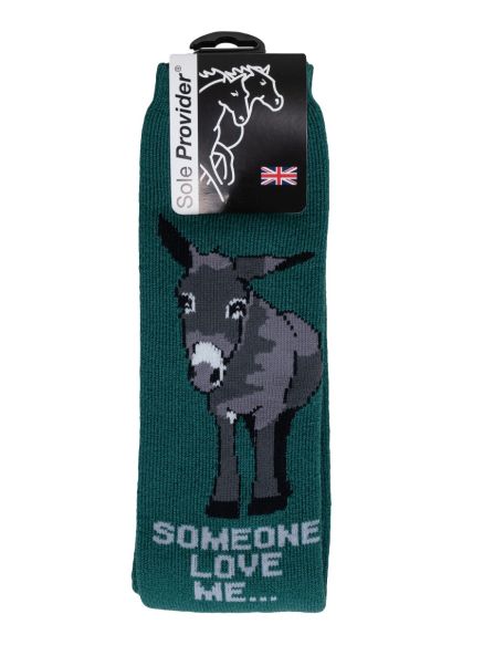 Someone Love Me - Welly Boot or Riding Socks 24" - Green